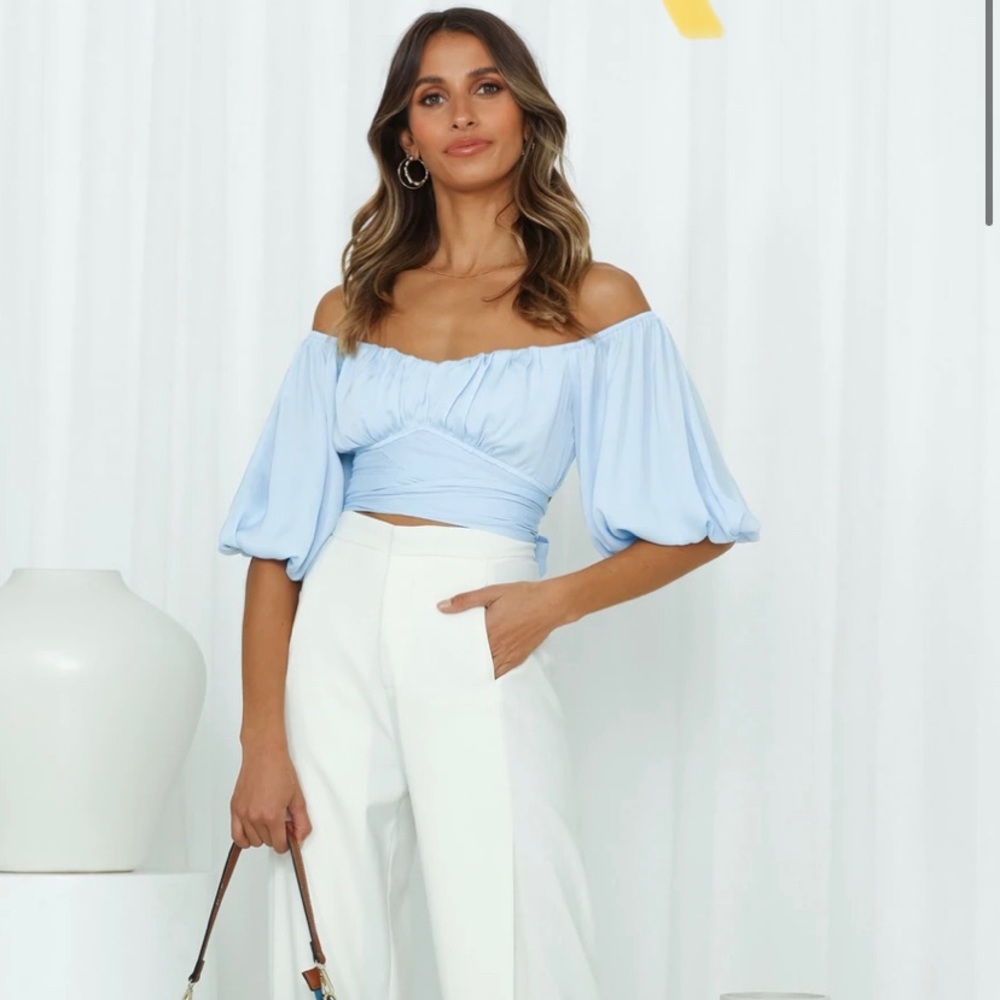 Hello molly cropped top/tie waist